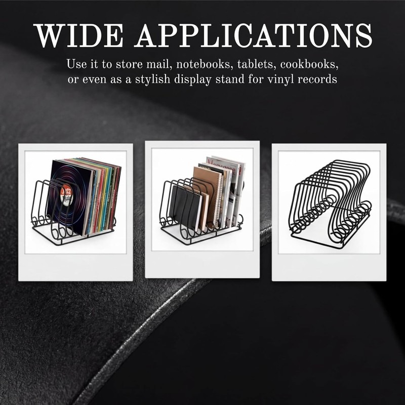 Nagpew Vinyl Record Holder, 9 Section Wire Record Storage, Hold