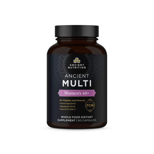 Ancient Nutrition Multivitamin for Women 40, Multi Vitamin and Immune Support with Vitamin D & C, 20 Vitamins and Minerals, Stress and Sleep Support, Supports Bone and Blood Health, 90 Capsules