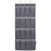 MIJOMA Hanging Storage Hanging Shelf with Compartments, Wardrobe Organiser, Foldable, Grey, Storage System for Clothes and Camping (45 x 110 cm - 16 Compartments)