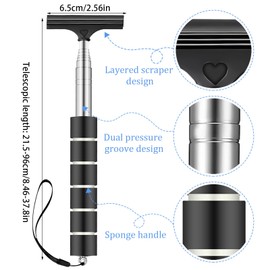 XoeLLe 2 Stück Professioneller Auto Fensterabzieher, Duschabzieher Abzieher Dusche Badezimmerwischer, Einziehbarer Scheibenabzieher Auto, für Streifenfreie Reinigung von Glasflächen im Fahrzeug