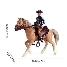 Tissting Estatuilla Montar a Caballo de Vaquero, Juguete Caballo Vaquero para Niños, Modelo Caballo Plástico de Montar Realista para Mesa Colección de Animales Granja(Estilo 1)