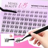 VEYESBEAUTY Lash Clusters Individual Eyelash Extensions Thin & Invisible Band