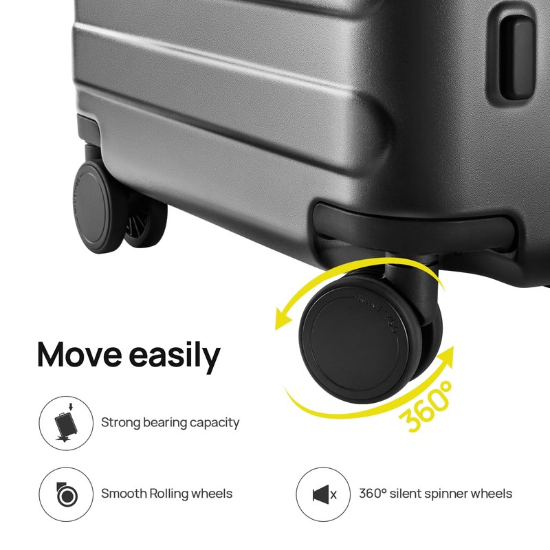 NINETYGO 24 Inch Luggage with Spinner Wheels, Checked Luggage, Large