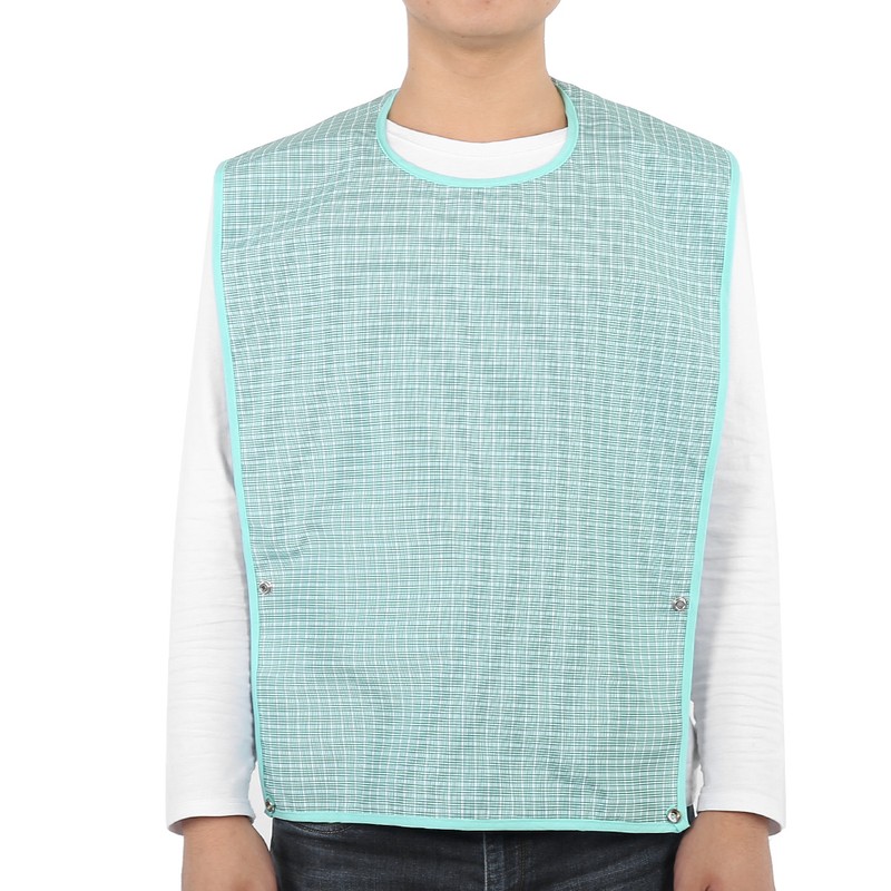 Adult Waterproof Mealtime Bib Double Layer Elder Dinning Clothes Protector