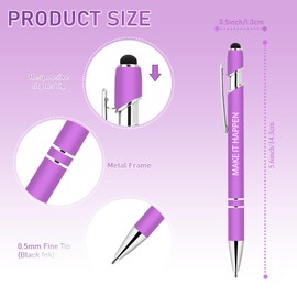 Luxeviss 30 Pcs Inspirational Pens Bulk - Motivational Ink Ballpoint Pen with Quotes Stylus Tip Nurse Gifts for School Coworkers Office Supplies Black Ink