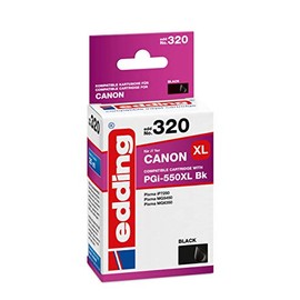 edding EDD-320 Ink Cartridge – Single Cartridge – Text Black – 25 ml – Page Yield 500 Pages – Replaces Canon PGI-550XL