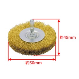 Takagi PRO ZONE Hex Shaft Wheel Wire Brush, Brass Wire, 2.0 inches (50 mm)