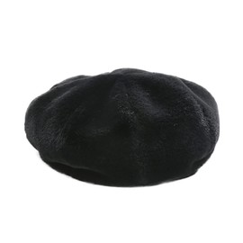 Winter Faux Fur Furry Beret Hats Warm Fluffy Plush French Beret Newboy Hat for Women Classic Solid Beret Cap
