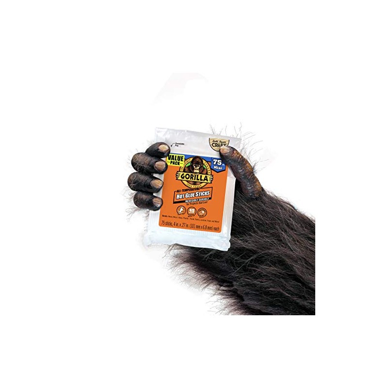 Barras de pegamento caliente Gorilla, tamaño mini, Paquete-de-2, Transparente