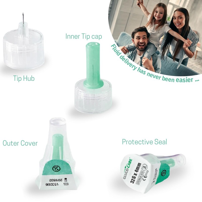 GLUCO-CARE Pen Tips 32G x 4mm, Universal Fit, 100/bx, Comfort