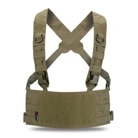 PIKEON Tactical Chest Mini Rig 1000D with UTX Buckles Molle Modular Micro Quick Release Multifunctional Outdoor Chest Mini Rigs (Tan)