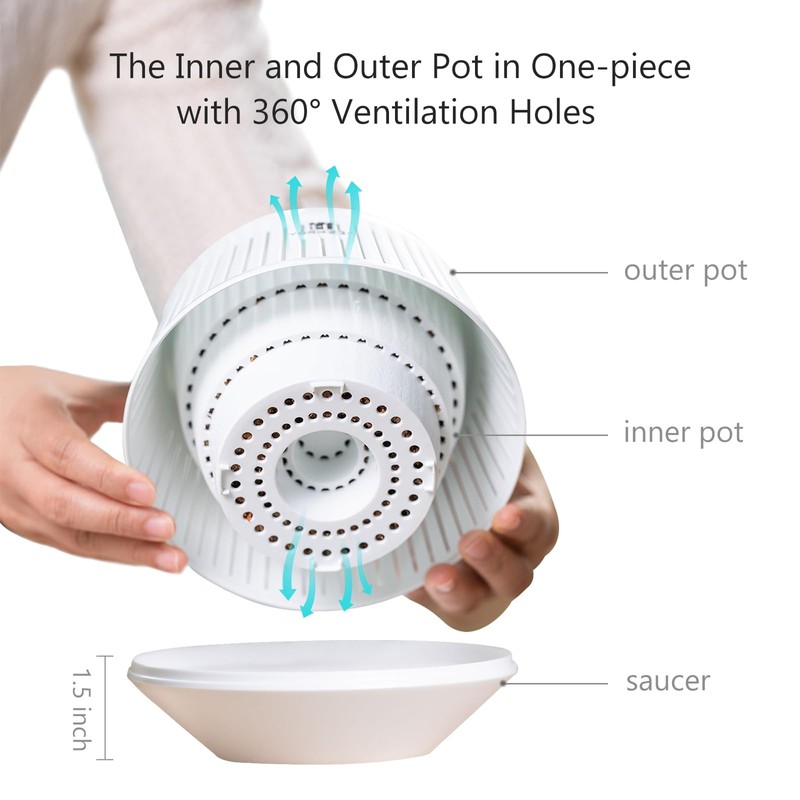 Meshpot 12cm Orchid Pots with Holes for Repotting, Set of