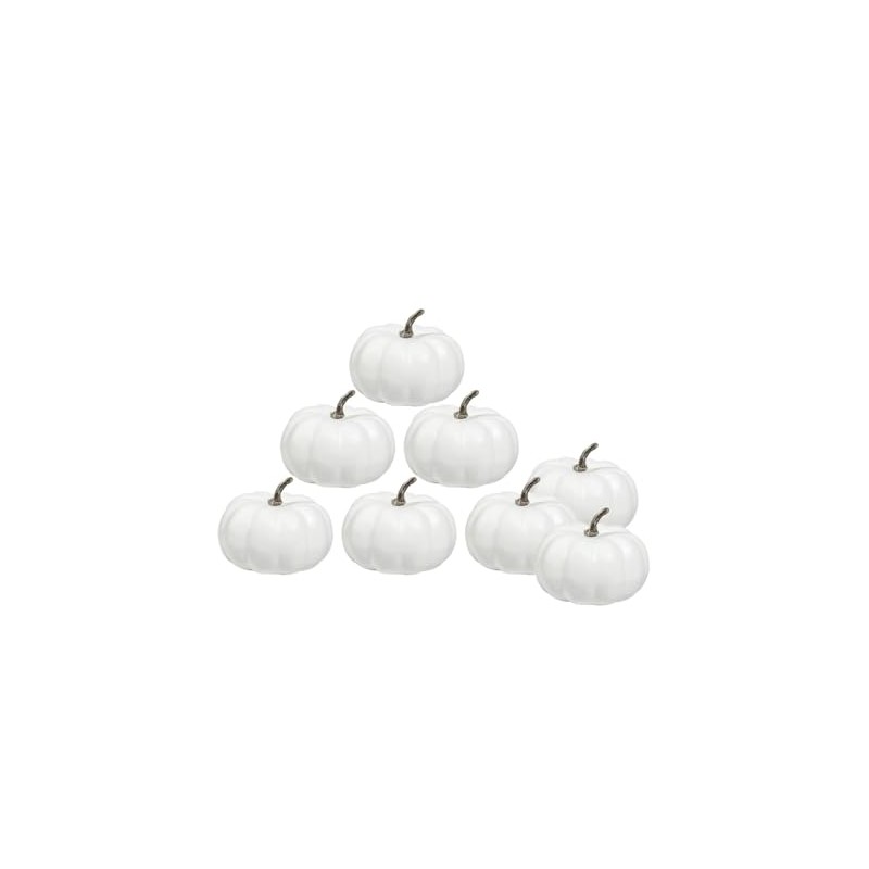 4 Inch Small White Pumpkins for Decorating - 8PCS Small