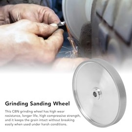 CBN Grinding Wheel, 8 Inch Electroplated Grinding Wheel for Flat Shape Bench Grinder, 180 Grit 1 Inch Wide 5/8 Inch Arbor, for Sharpening High Speed Steel Tools Woodturning