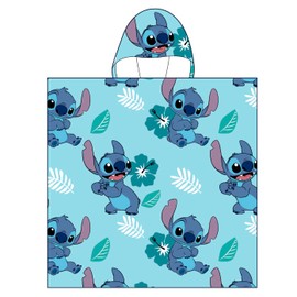Jay Franco & Sons, Inc. Lilo & Stitch- Hooded Towel Kids Poncho Palm Leaves