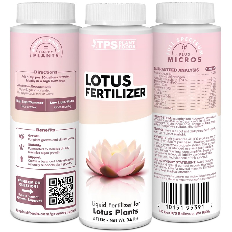 Lotus Fertilizer, Complete Lotus Plant Food, 8 oz (250mL)