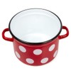 Stockpot Enameled Steel Pot Red White Polka-dot Enamelware Pot with