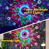 Krelymics Blacklight Mushroom Tapestry UV Eyes Tapestry Colorful Neon Tapestries