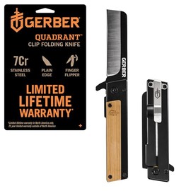 Gerber Quadrant Cuchillo de aleta de filo recto, con clip de bolsillo