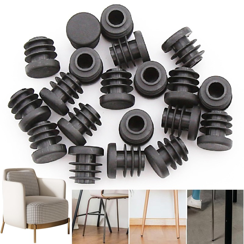 HARY 20Pcs Chair Leg Caps, 16mm/0.63 Round Rubber End Caps,