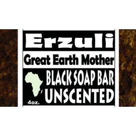 Erzuli Black Soap - Unscented 4 oz. (Pack of 2)