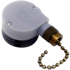 ZE-208D 3 Speed 5-8 Wire Pull Chain Ceiling Fan Switch Replacement Repair Kit Dual Wafer Design 3 Way 4 Position Rotary Motor Controller 3A250VAC 6A125VAC - Bronze Finish