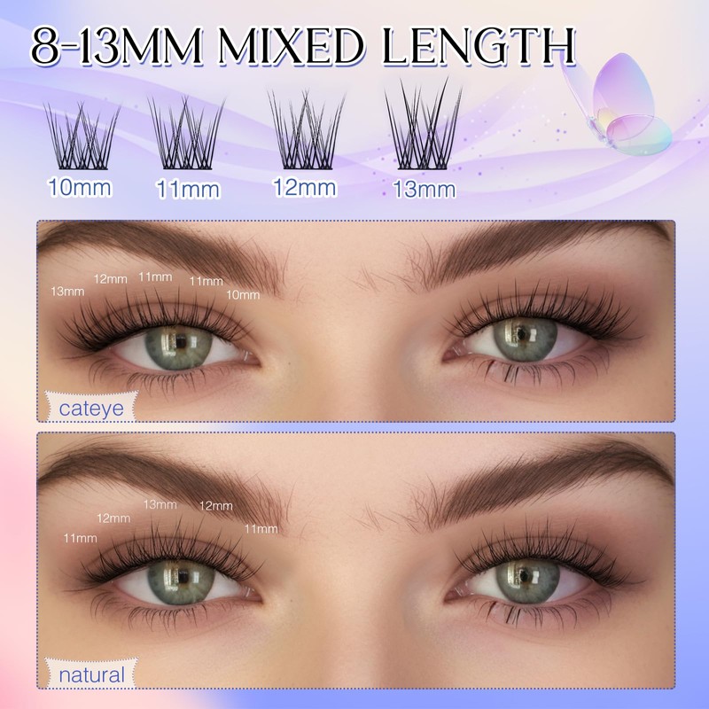 LZM Individual Eyelashes C Curl Fake Lashes 10-13 mm False