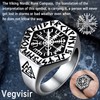 Women Viking Compass Vegvisir Rings Valknut Pattern Dainty Trendy Jewelry