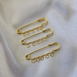 Unbranded Iron Brooch Findings, 5-Holes Kilt Pins for Lapel Pins Makings Gold