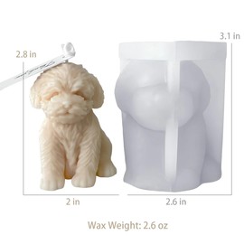 Cute Teddy Dog Candle Mold, Dog Silicone Mold, Animal Resin Mold for Soap Soy Wax Epoxy DIY Handcraft Home Ornaments Wedding Party Decoration Birthday Gifts