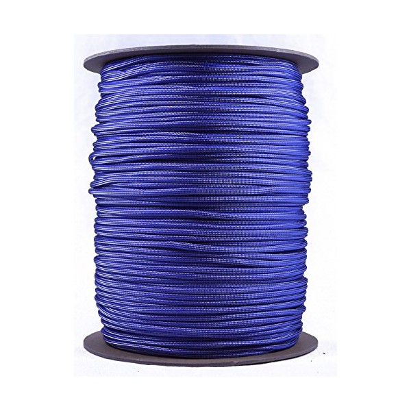 Bored Paracord - 1', 10', 25', 50', 100' Hanks & 250', 1000' Spools of Parachute 550 Cord Type III 7 Strand Paracord Well Over 300 Colors - Electric Blue w/ Silver Stripes - 100 Feet