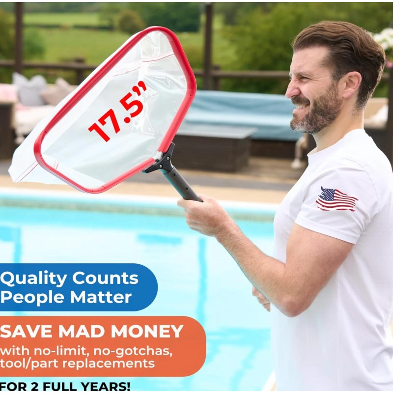 DURABLE 17" Silt Net Pool Skimmer – 2 Year Unconditional