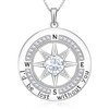 Kuschelkatze 1 Carat Moissanite Compass Pendant Necklace in Sterling Silver