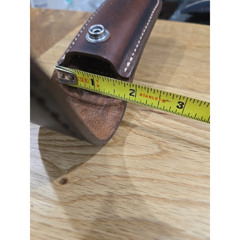 Leather Blades Buck 110 custom leather knife sheath. Tooled. Indian