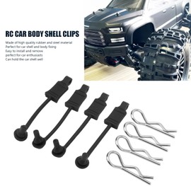 Entatial RC Body Clips, Rubber + Steel 1/10 RC Car Body Clip Retainer, for Losi Lasernut U4 1/10, for Tenacity DB, for Arrma Granite, for Big Rock, for Typhoon