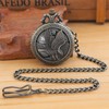Realpoo Bronze Hollowed Out Eagle Quartz Men's Pocket Watch, Arabic