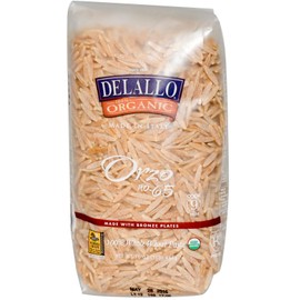 DeLallo, Orzo No. 65, 100% Whole Wheat Pasta, 16 oz (454 g) - 2pcs