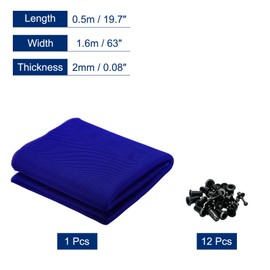 sourcing map Speaker Grill Cloth 20 x 63 Inch Stereo Mesh Fabric Protective Dustproof Cloth with Speaker Grill Guides Peg for Home Speaker Repair Blue