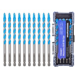 YEXEY 10PCS 5/16" Masonry Concrete Drill Bit Set,Tungsten Carbide Drill Bit Tip,Hex Shank Drill Bits Set for Tile,Brick,Marble,Plastic,Cement,Wood,Glass etc.