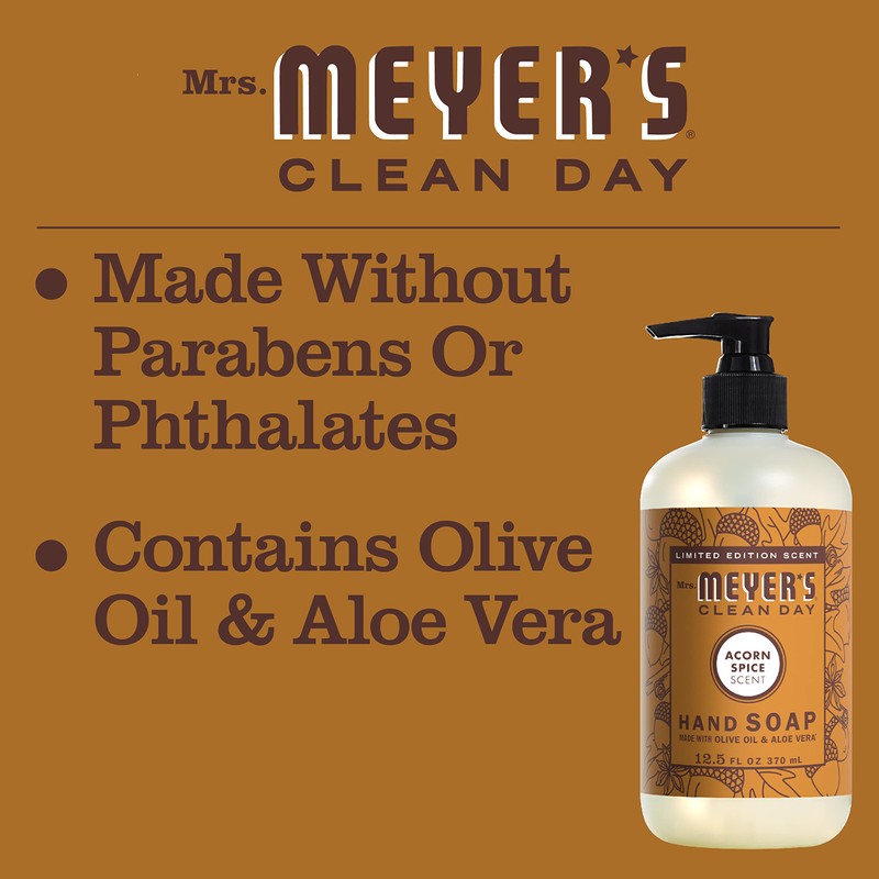 MRS. MEYER'S CLEAN DAY Hand Soap, Made with Essential Oils,