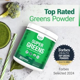 Nested Naturals Super Greens Polvo Orgánico 30 Porciones