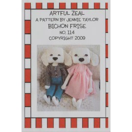Pattern by Jennie Taylor Folk Art Doll, Dog Doll PATTERN, Art Doll, Bichon Frise Dog, Primitive Doll