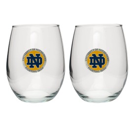 Heritage Pewter Notre Dame Stemless Glass Goblets – Set of 2 | 15 OZ Goblet Wine Glasses | Expertly Crafted Pewter Glass