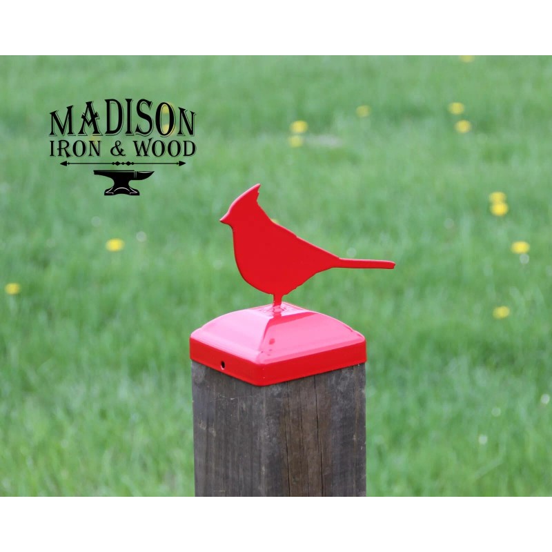 Madison Iron and Wood Cardinal Fence Post Cap, Redbird 4x4