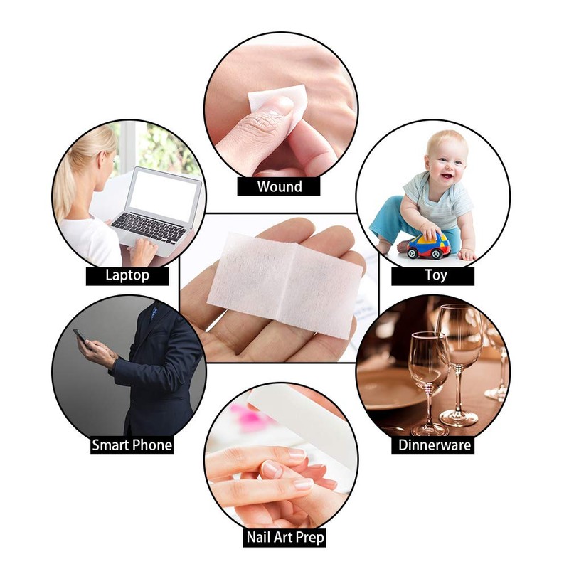 100pcs Disposable Alcohol Pads, BAITAI Cotton Swabs with 75% Alcohol