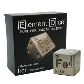 Element Dice: Unique Tabletop Gaming or Collectible D6 Dice Made from Real Iron (Fe)