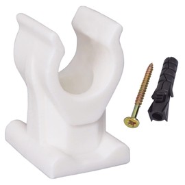 SKIR'CO Pipe Clamps Plastic Clamps for 10 mm Pipes U Type Pipe Clamp Hose Hanger Pipe Clamps White Clips Pack of 50