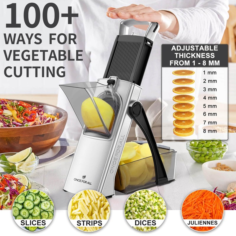 ONCE FOR ALL Upgrade Safe Mandoline Slicer Plus, Biger Size,