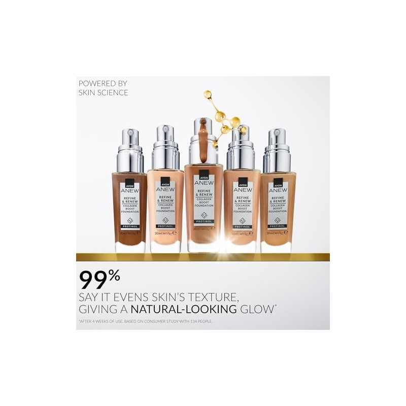 AVON Anew Protinol Refine & Renew Foundation SPF30-30ml | Collagen