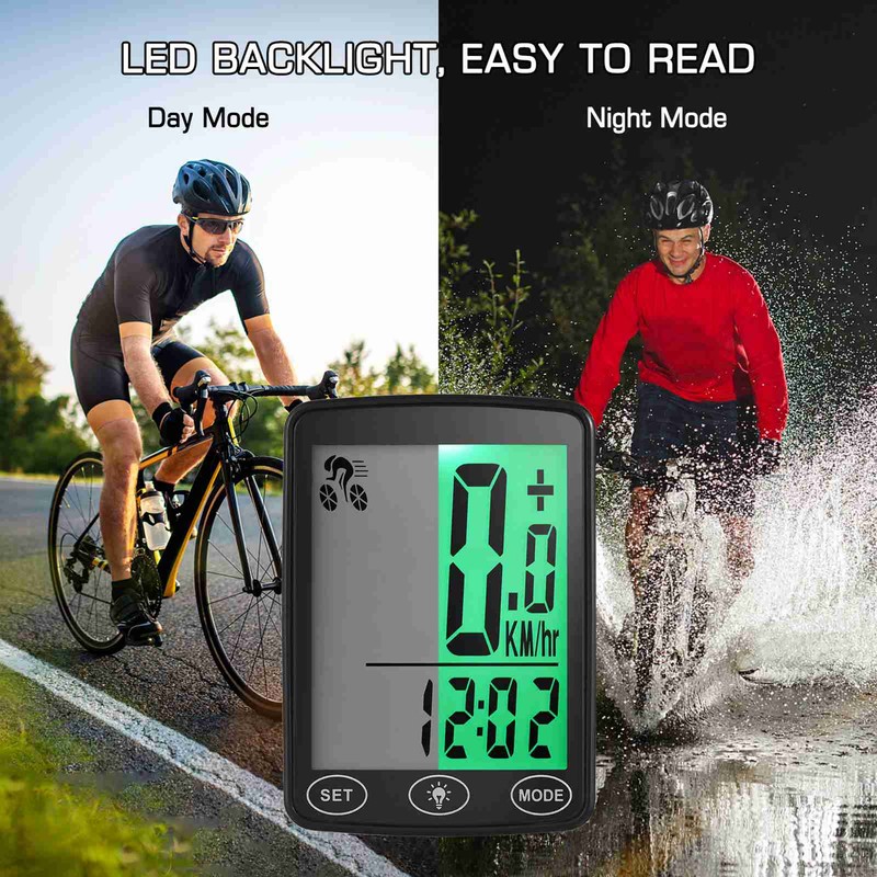 Cycling Computer LED Backlight Bike Computer with Odometer and Speedometer